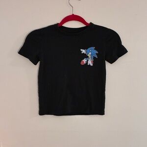 Boys Sonic The Hedgehog Sega Graphic T Shirt Black Youth M